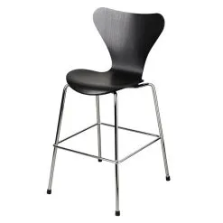 Fritz Hansen Serie 7 Junior Stuhl, Schwarz – Chrom