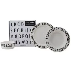Design Letters Melaminteller Eat & Learn, 3er-Set
