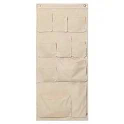 Ferm LIVING Canvas XL Wall Pockets, Cremeweiß