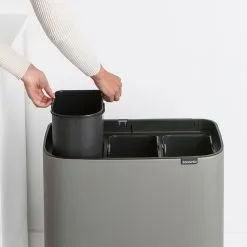 Brabantia Bo Touch Bin Mülleimer 3 X 11 L, Sense Of Luxury, Grau -Kinfill Verkäufe Bo Touch Bin 3 x 11L Mineral Concrete Grey 8710755127229 Brabantia VS 6