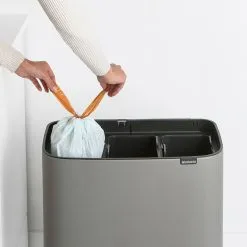 Brabantia Bo Touch Bin Mülleimer 3 X 11 L, Sense Of Luxury, Grau -Kinfill Verkäufe Bo Touch Bin 3 x 11L Mineral Concrete Grey 8710755127229 Brabantia VS 7