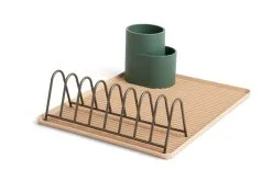 Hay Abtropftablett Dish Drainer, Puderrosa -Kinfill Verkäufe Dish Drainer Tray Powder w Rack Anthracite Cup WB