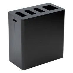Niimaar Ecogrande Forever Bin Recyclingstation, 4 Öffnungen, Cool Black
