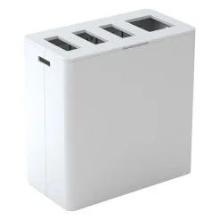 Niimaar Ecogrande Forever Bin Recyclingstation, 4 Öffnungen, Pure White