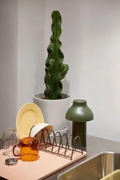 Hay Abtropftablett Dish Drainer, Puderrosa -Kinfill Verkäufe PC Portable olive Dish Drainer Borosilicate Cup