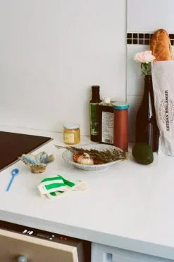 Hay Sponge Geschirrtuch, Weiß - Grün, 3 Stk. -Kinfill Verkäufe Sponge Dish Cloth Set of 3 white Salt and Pepper terracotta