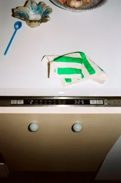 Hay Sponge Geschirrtuch, Weiß - Grün, 3 Stk. -Kinfill Verkäufe Sponge Dish Cloth Set of 3 white