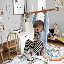 Lillagunga Bone Trapez, Eiche - Schwarzes Seil -Kinfill Verkäufe lillagunga bone wooden trapeze collection 2048x2048 1